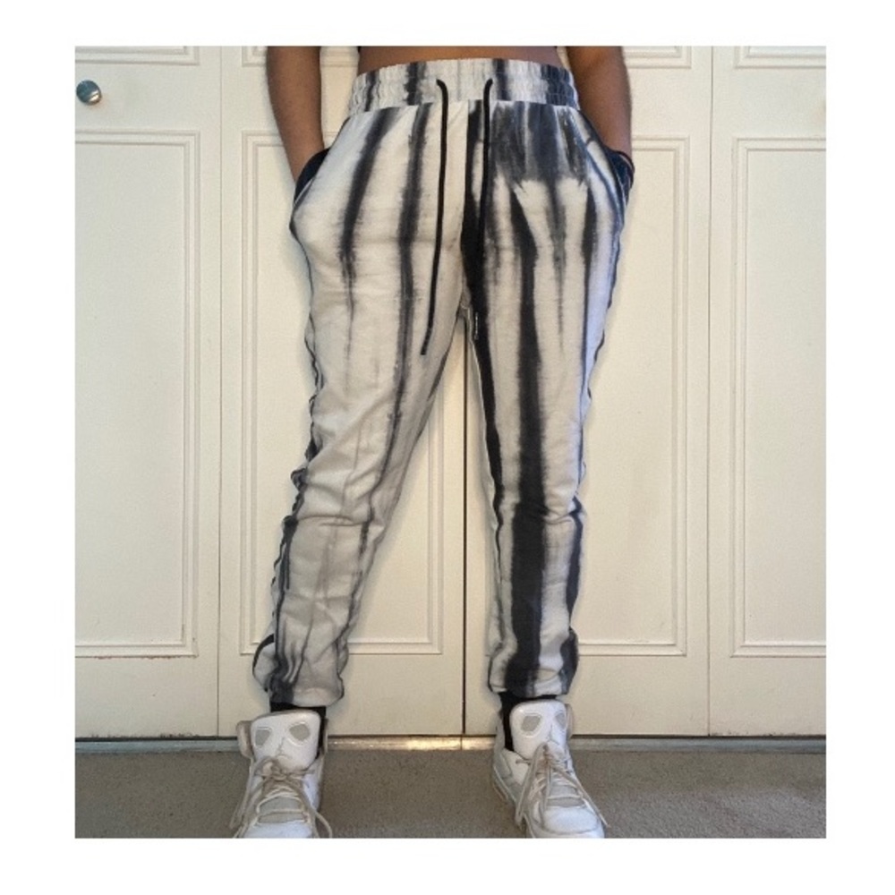 Tie dye black and white joggers